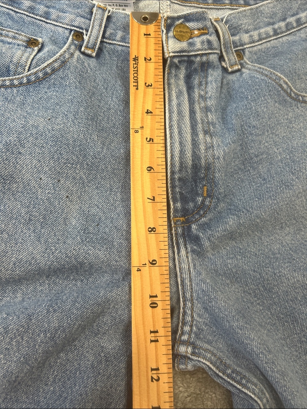 Carhartt B17 Relaxed Fit Tapered Jeans Mens 34x27 Light Wash Workwear Denim - Picture 7 of 15